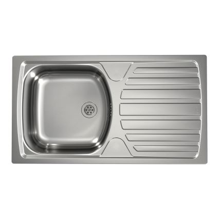 ALVEUS - Lavello da cucina BASIC 78 x 43,5 cm in acciaio opaco/satinato + miscelatore VIOLA 36,7 cm in acciaio inox spazzolato