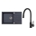 ALVEUS SETA23201 - évier de cuisine ROCK 78x48 cm + mitigeur à bec flexible MINTAS 34 cm granit/noir mat