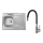 ALVEUS SETA24019 - Lavello da cucina CLASSIC 80 x 60 cm + miscelatore per lavello con bocca flessibile MINTAS 34 cm acciaio spazzolato/nero