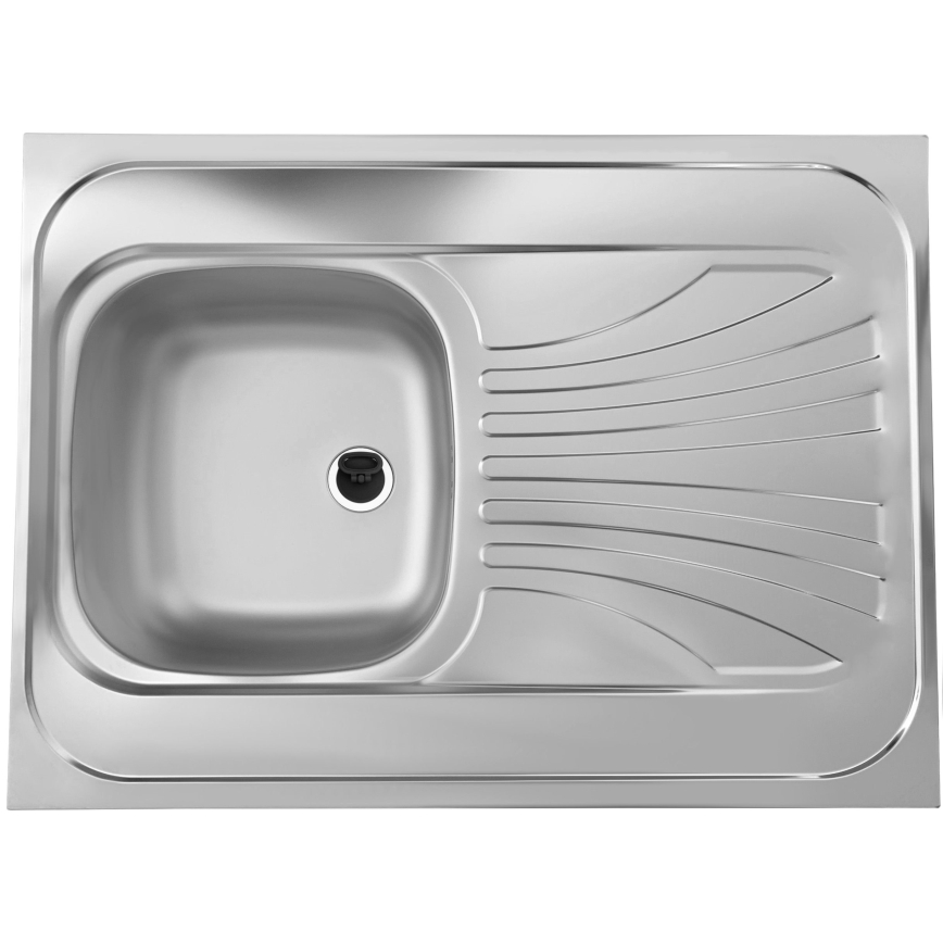 ALVEUS SETA24019 - Lavello da cucina CLASSIC 80 x 60 cm + miscelatore per lavello con bocca flessibile MINTAS 34 cm acciaio spazzolato/nero