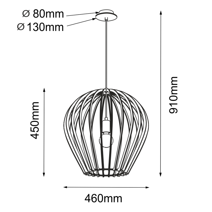 Amplex - Hängeleuchte an Kabel 1xE27/20W/230V beige