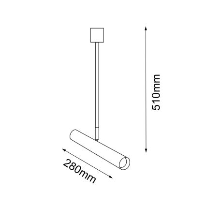 Amplex - Suspension avec tige 1xGU10-MR11/15W/230V noir/laiton