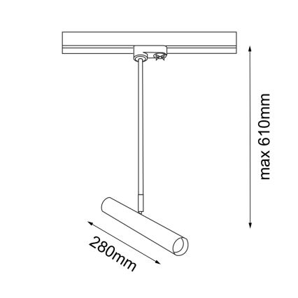 Amplex - Lampadario a sospensione con supporto rigido per sistema a binario 1xGU10-MR11/15W/230V nero/ottone
