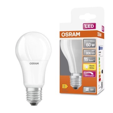 Ampoule à intensité variable LED A60 E27/7W/230V 2700K - Osram