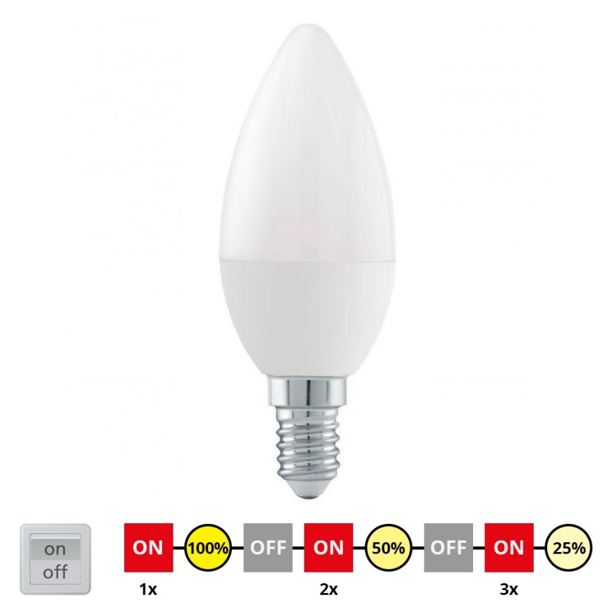 Ampoule à intensité variable LED C37 E14/6W/230V 3000K - STEPDIMMING - Eglo 54834