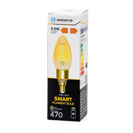 Ampoule à intensité variable LED FILAMENT C35 E14/4,5W/230V 2700-6500K Wi-Fi - Aigostar
