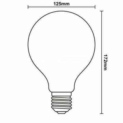 Ampoule à intensité variable LED FILAMENT G125 E27/12W/230V 2000K