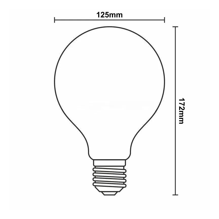 Ampoule à intensité variable LED FILAMENT G125 E27/12W/230V 2000K