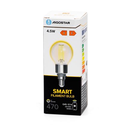 Ampoule à intensité variable LED FILAMENT G45 E14/4,5W/230V 2700-6500K Wi-Fi - Aigostar