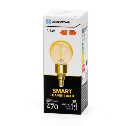 Ampoule à intensité variable LED FILAMENT G45 E14/4,5W/230V 2700-6500K Wi-Fi - Aigostar
