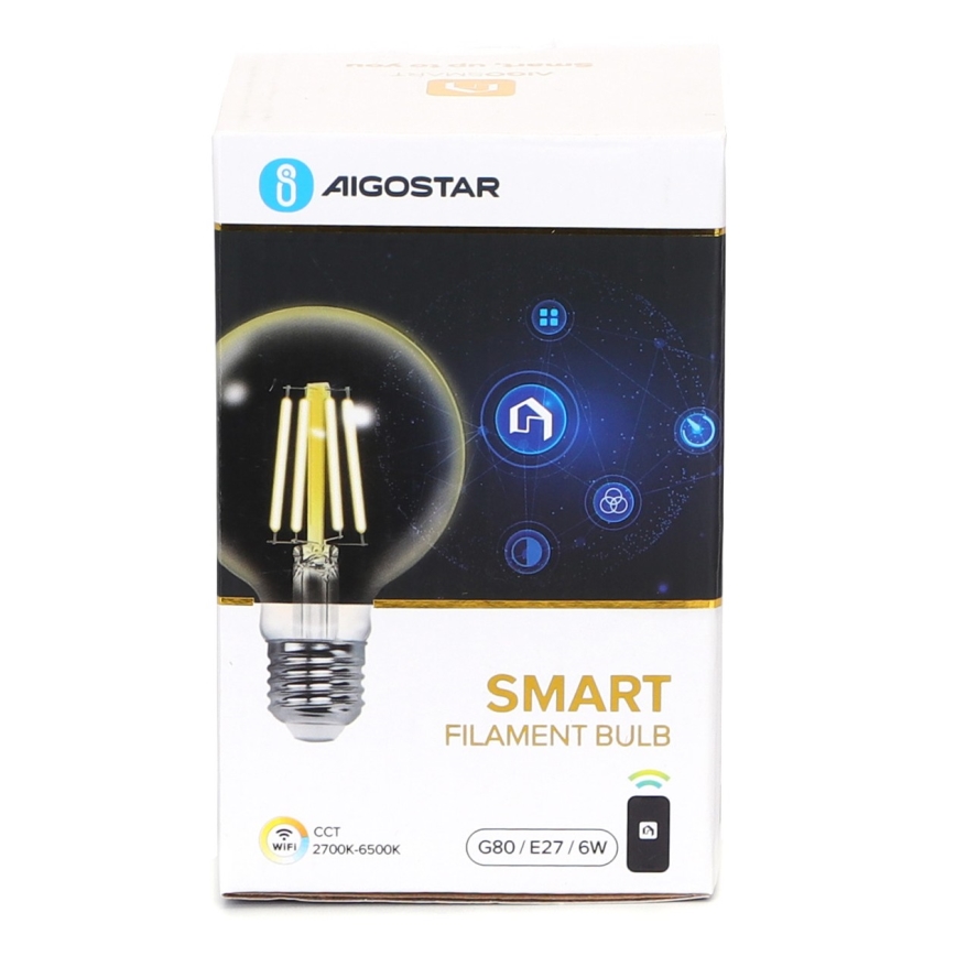 Ampoule à intensité variable LED FILAMENT G80 E27/6W/230V 2700-6500K Wi-Fi - Aigostar