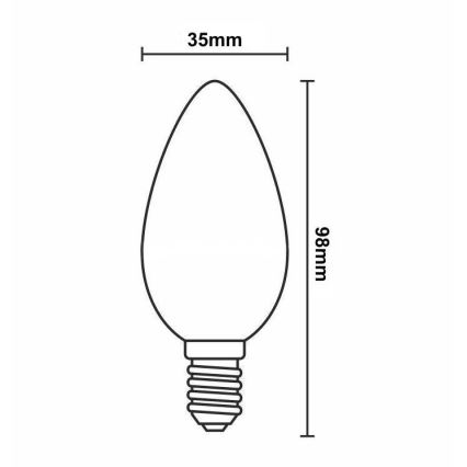 Ampoule à intensité variable LED FILAMENT VINTAGE C35 E14/6W/230V 2000K