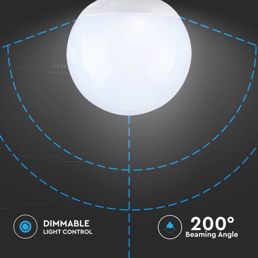 Ampoule à intensité variable LED G120 E27/13W/230V 6400K