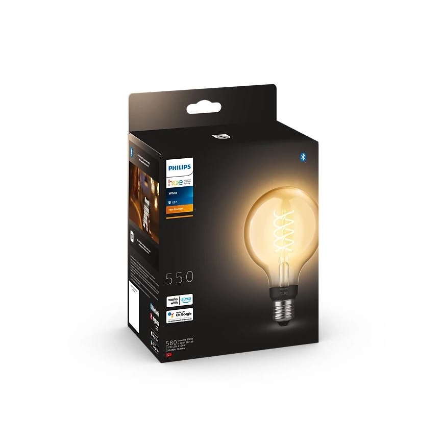 Ampoule à intensité variable LED Philips Hue WHITE FILAMENT G93 E27/7,2W/230V 2100K