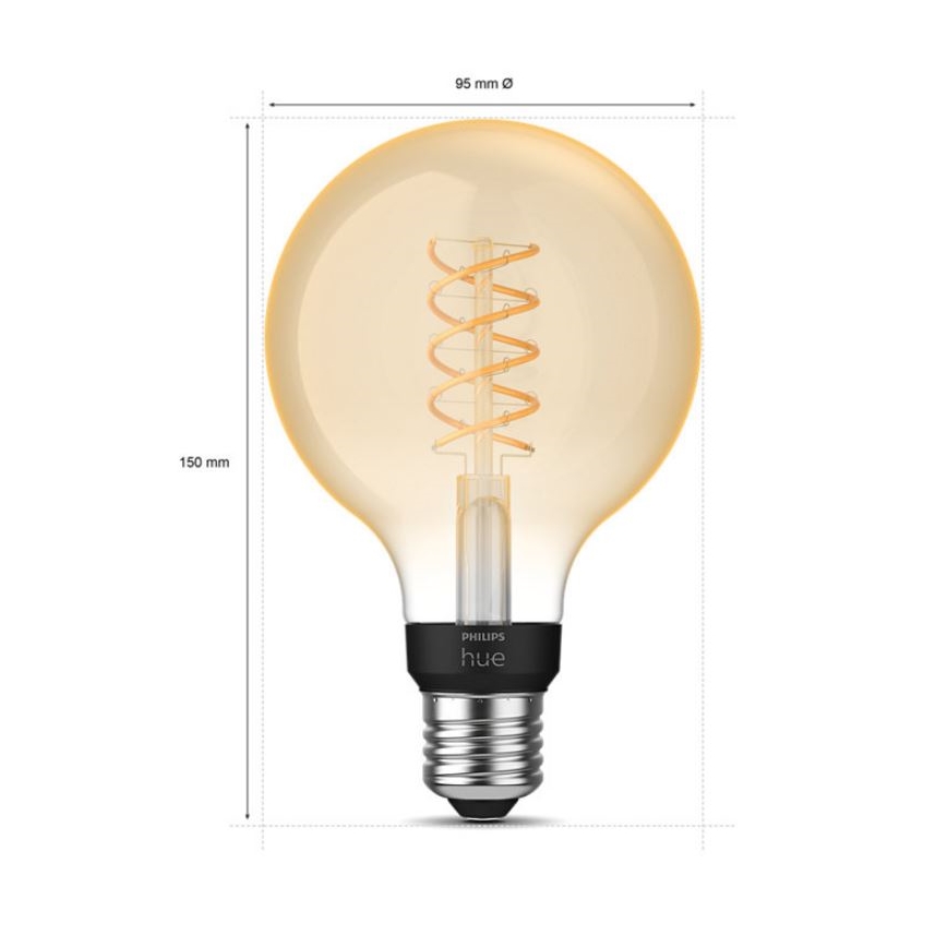 Ampoule à intensité variable LED Philips Hue WHITE FILAMENT G93 E27/7,2W/230V 2100K