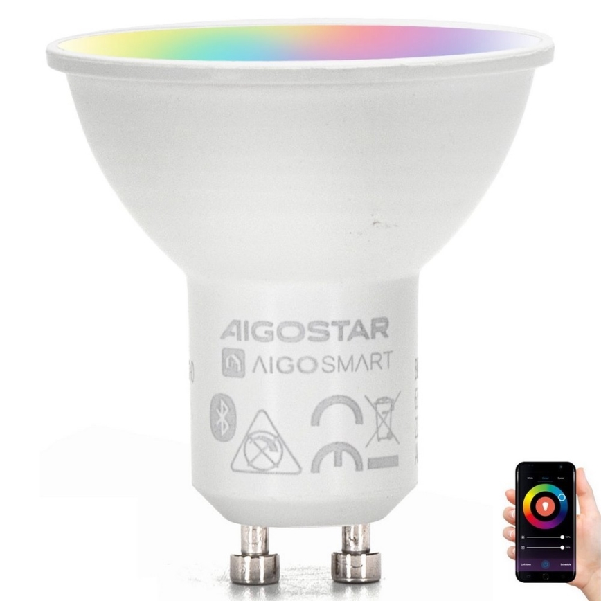 Ampoule à intensité variable LED RGBW GU10/4,9W/230V 2700-6500K - Aigostar
