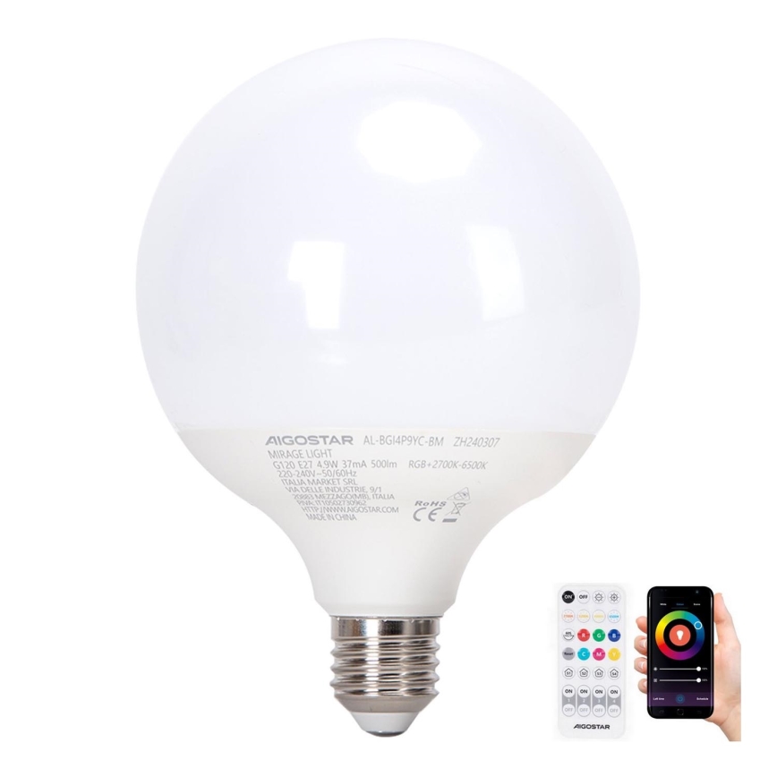 Ampoule à intensité variable LED RGBW MESH G120 E27/4,9W/230V 2700-6500K + télécommande - Aigostar