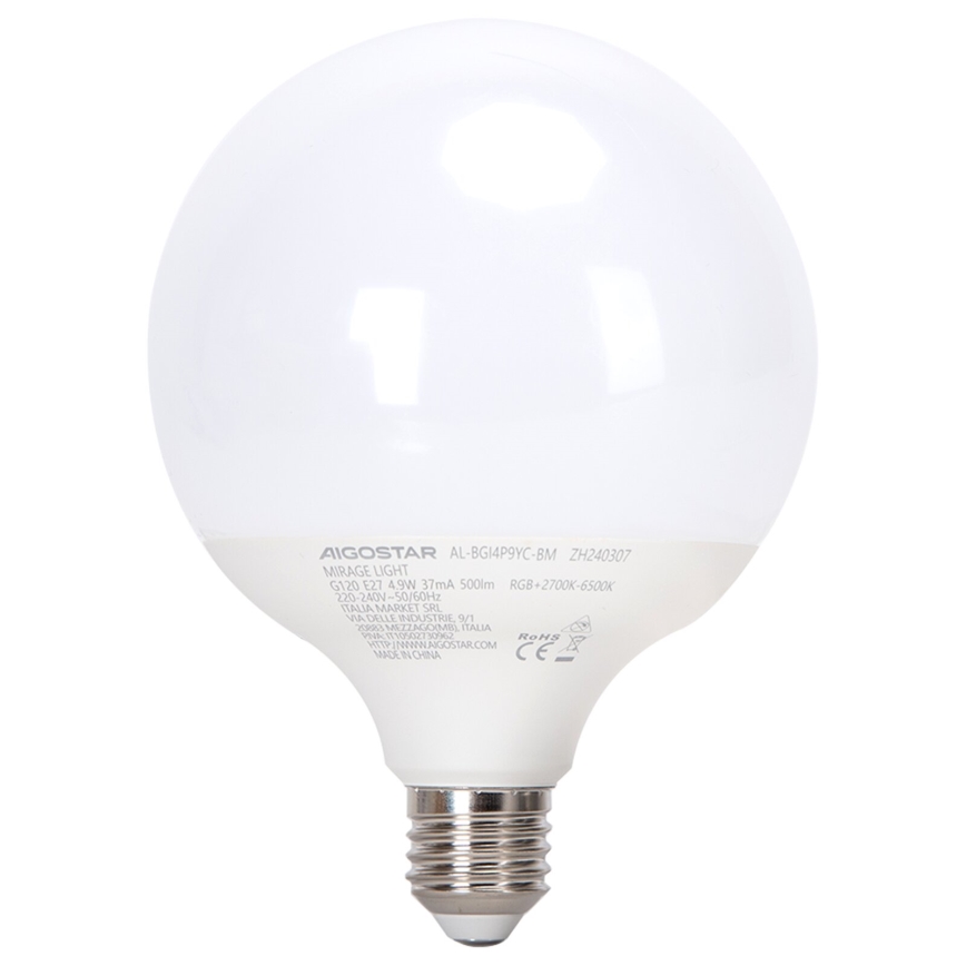 Ampoule à intensité variable LED RGBW MESH G120 E27/4,9W/230V 2700-6500K + télécommande - Aigostar