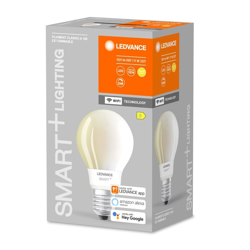 Ampoule à intensité variable LED SMART+ FILAMENT E27/11W/230V 2700K Wi-Fi - Ledvance