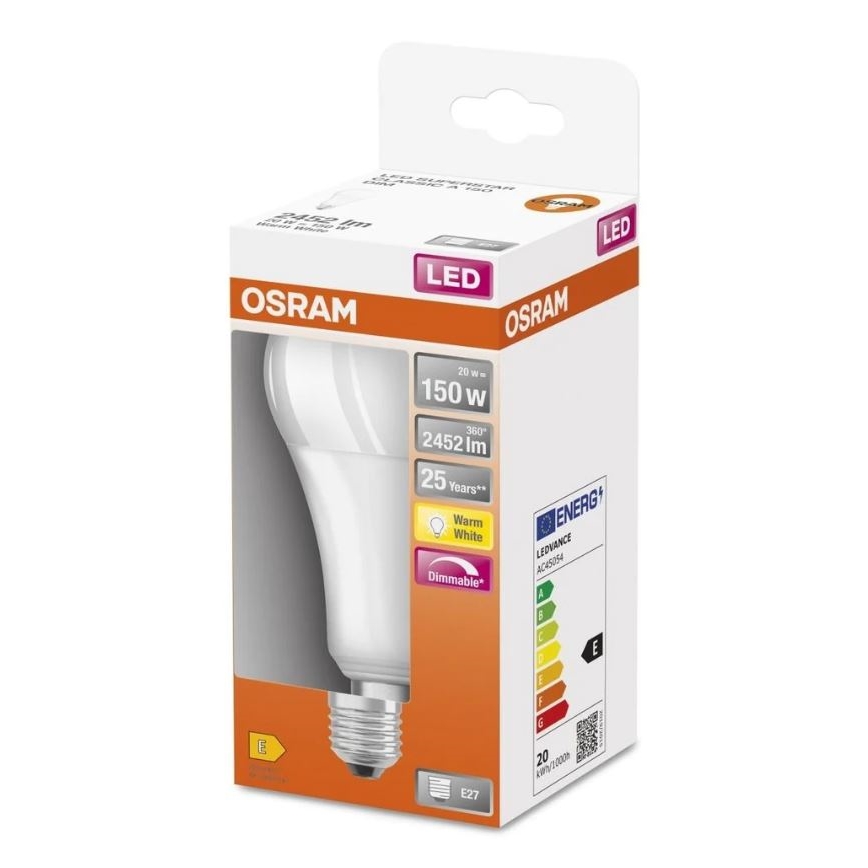Ampoule à intensité variable LED SUPERSTAR E27/20W/230V 2700K - Osram