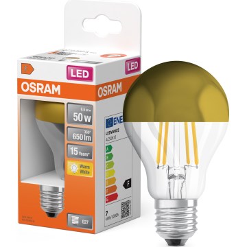 Ampoule LED à dôme miroir FILAMENT E27/6,5W/230V 2700K dorée - Osram