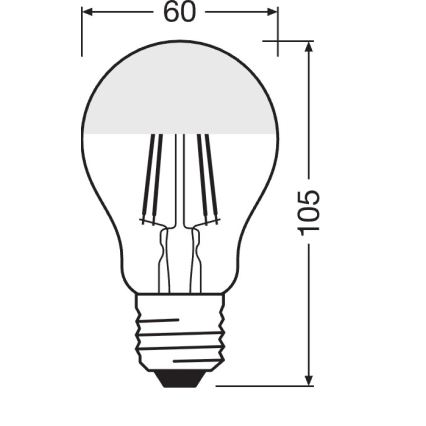 Ampoule LED à dôme miroir FILAMENT E27/6,5W/230V 2700K dorée - Osram