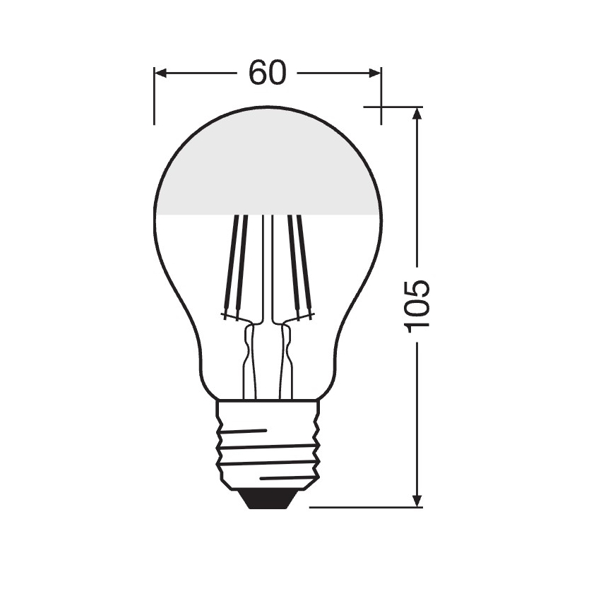 Ampoule LED à dôme miroir FILAMENT E27/6,5W/230V 2700K dorée - Osram