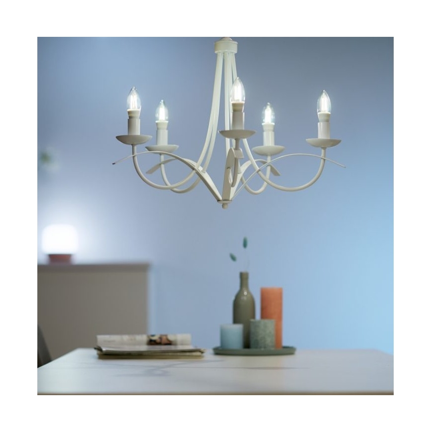Ampoule LED à intensité variable FILAMENT C35 E14/4,9W/230V 2700-6500K CRI 90 Wi-Fi - WiZ