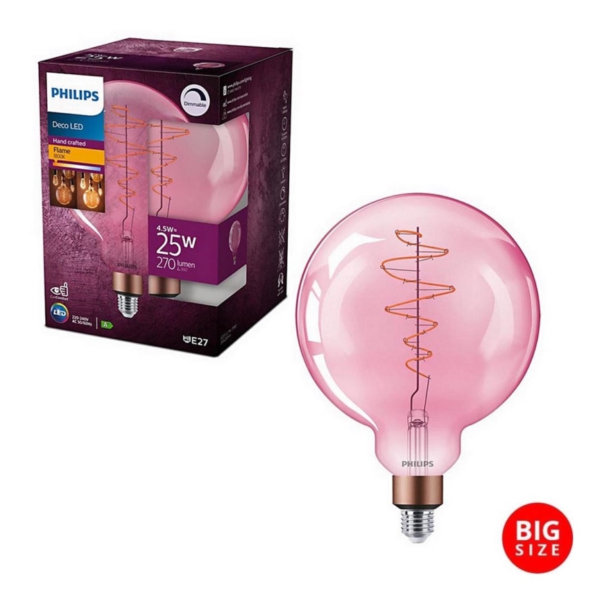 Ampoule LED à intensité variable Philips DECO G200 E27/4,5W/230V 1800K