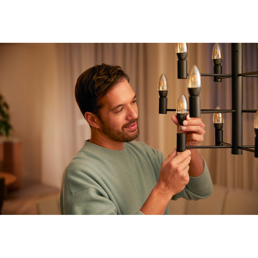 Ampoule LED à intensité variable Philips Hue WHITE FILAMENT E14/4,5W/230V 2100K
