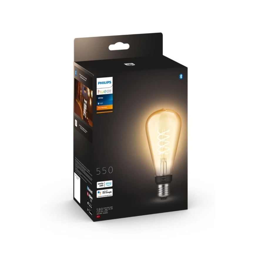 Ampoule LED à intensité variable Philips Hue WHITE FILAMENT ST72 E27/7W/230V 2100K