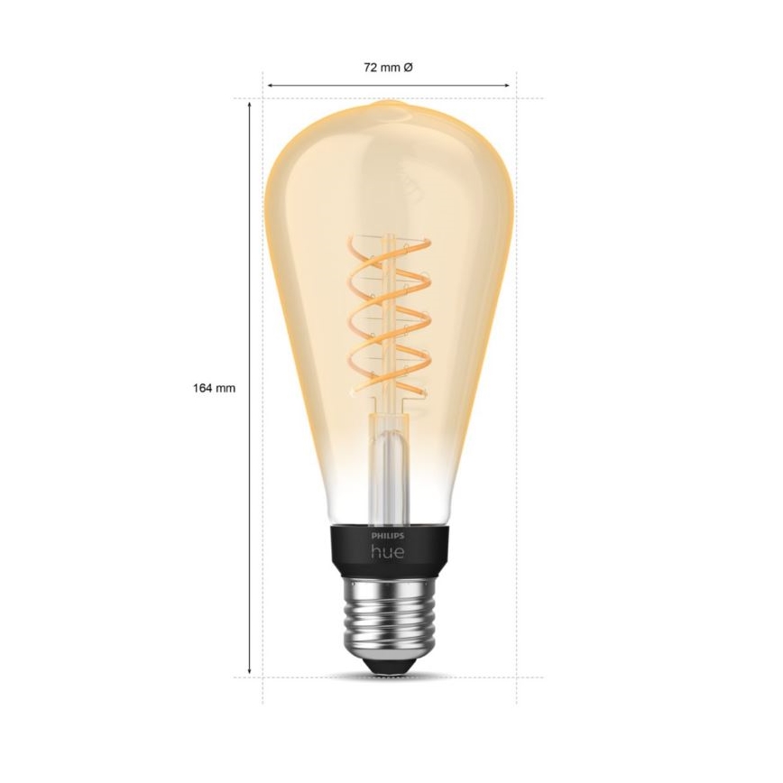 Ampoule LED à intensité variable Philips Hue WHITE FILAMENT ST72 E27/7W/230V 2100K