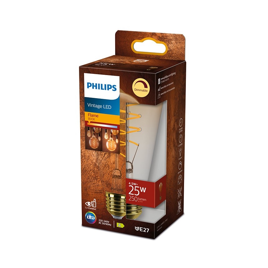 Ampoule LED à intensité variable VINTAGE Philips ST64 E27/4,5W/230V 1800K