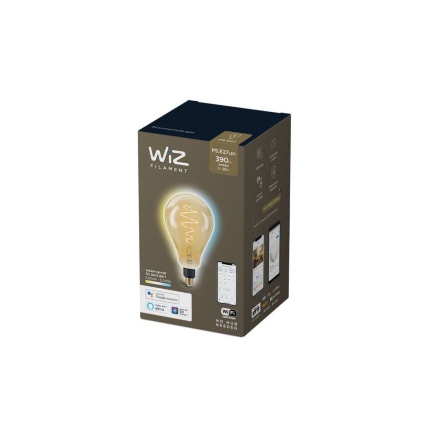 Ampoule LED à intensité variable VINTAGE FILAMENT PS160 E27/6,5W/230V 2000-5000K CRI 90 Wi-Fi -WiZ
