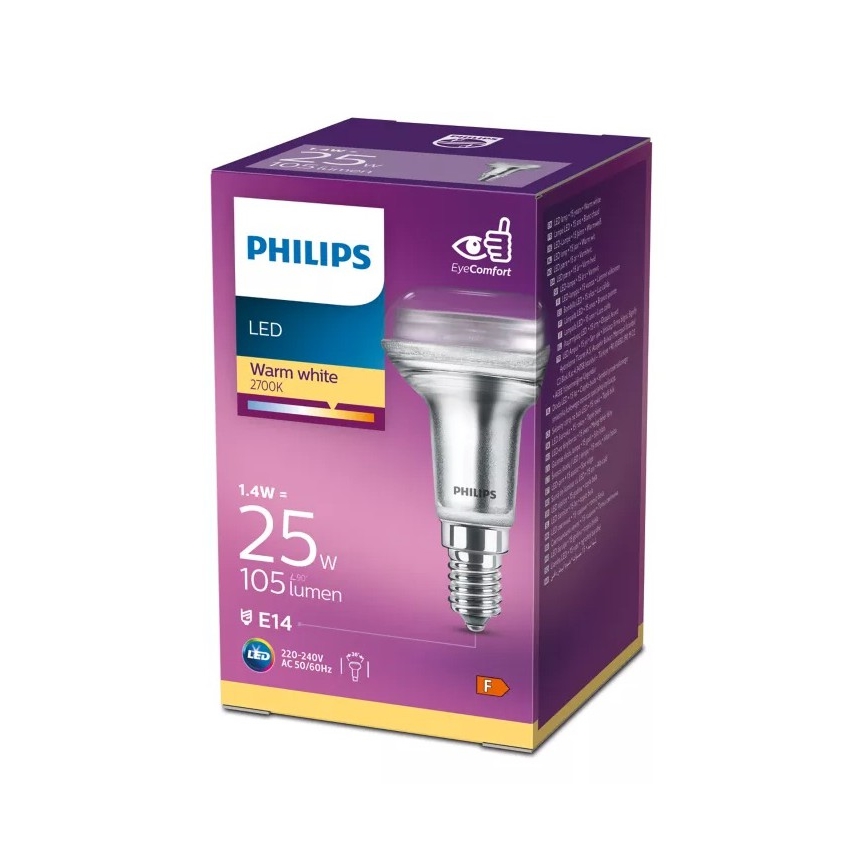 Ampoule LED à réflecteur Philips R50 E14/1,4W/230V 2700K