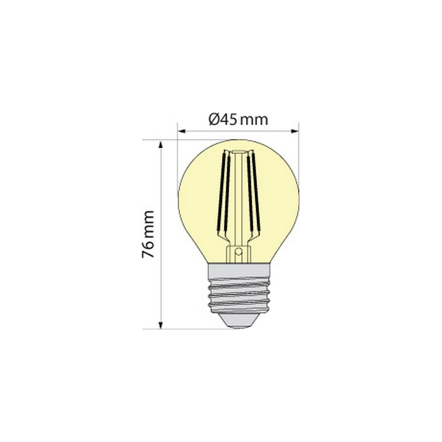 Ampoule LED CLASSIC AMBER G45 E27/6,5W/230V 2200K - Brilagi