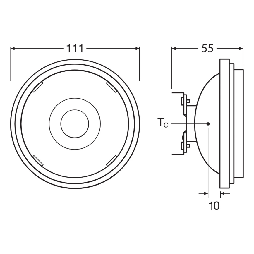 Ampoule LED dimmable AR111 G53/7,2W/12V 1800-2700K 24° IRC 90 - Ledvance