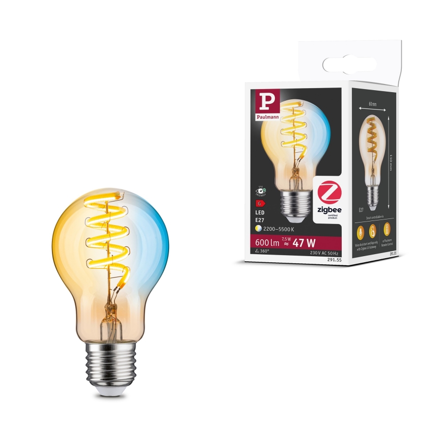 Ampoule LED dimmable FILAMENT E27/7,5W/230V 2200-5500K - Paulmann 29155