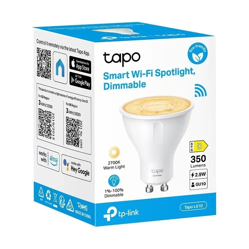 Ampoule LED dimmable GU10/2,9W/230V 2700K Wi-Fi - TP-Link
