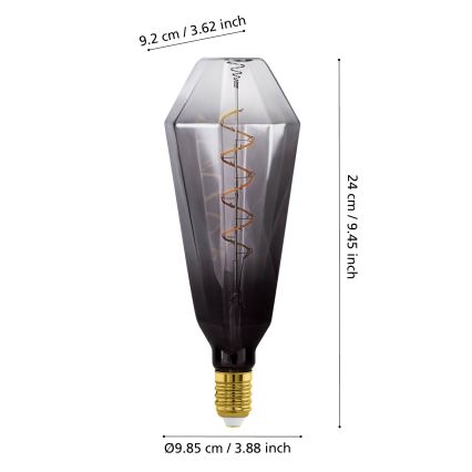 Ampoule LED dimmable VINTAGE E27/4W/230V 1800K fumée - Eglo 110238