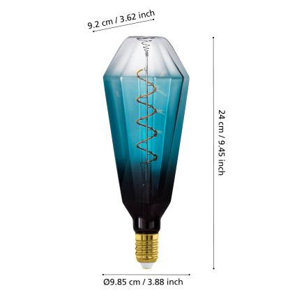 Ampoule LED dimmable VINTAGE E27/4W/230V 2000K bleue - Eglo 110235