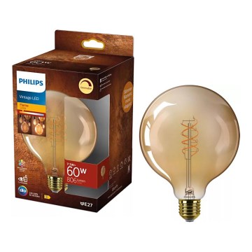 Ampoule LED dimmable VINTAGE Philips G125 E27/7,3W/230V 2200K