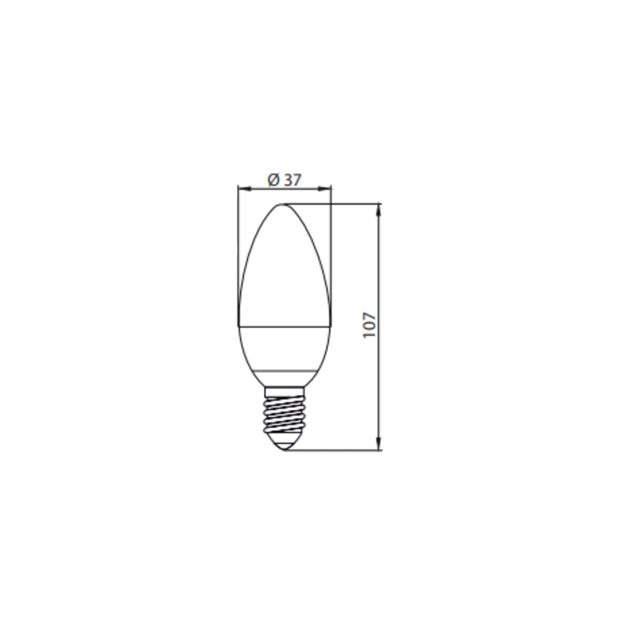 Ampoule LED ECOLINE C37 E14/7W/230V 4000K -  Brilagi