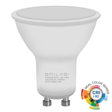 Ampoule LED ECOLINE GU10/6W/230V 4000K IRC 92 - Brilagi