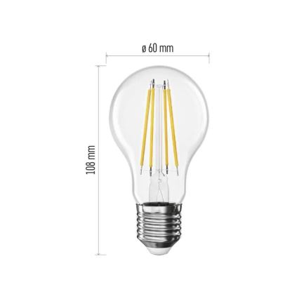 Ampoule LED FILAMENT A60 E27/5W/230V 4000K Classe énergétique A