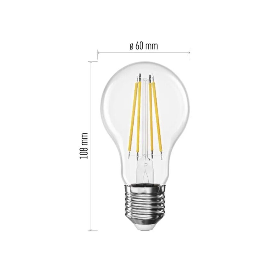 Ampoule LED FILAMENT A60 E27/5W/230V 4000K Classe énergétique A