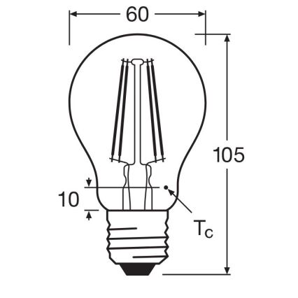 Ampoule LED FILAMENT A60 E27/6,5W/230V 4000K - Osram