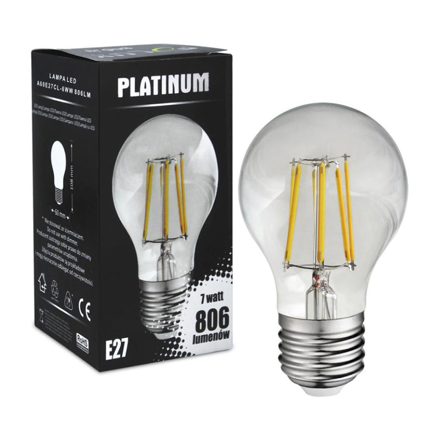 Ampoule LED FILAMENT A60 E27/7W/230V 3000K