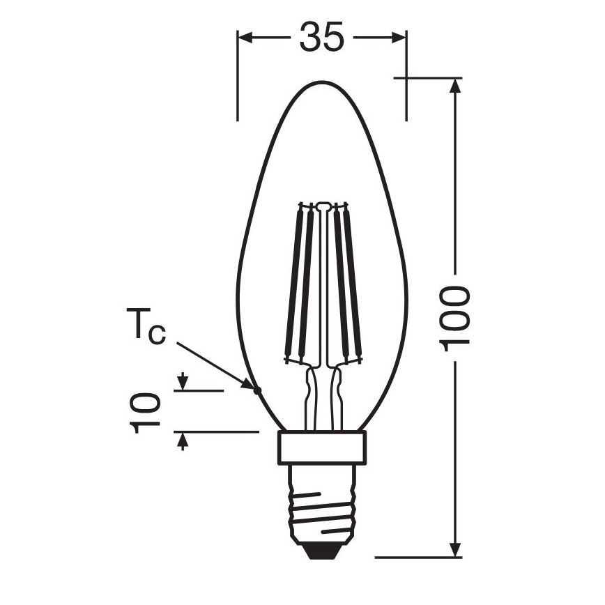 Ampoule LED FILAMENT B40 E14/4W/230V 2700K - Osram