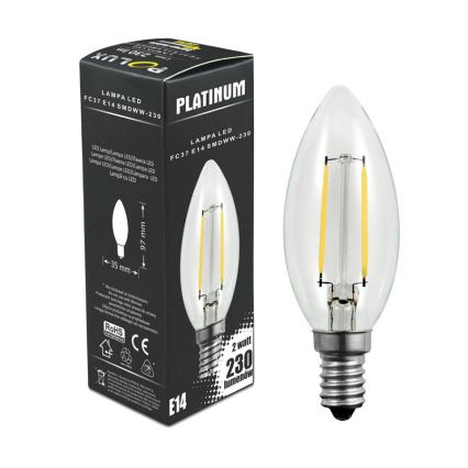 Ampoule LED FILAMENT C37 E14/2W/230V 3000K